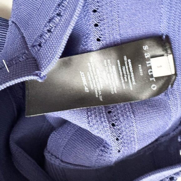 Sandro Blue Knit Crochet Detail Mini Skirt S - Picture 10 of 10